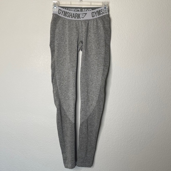 Gymshark flex leggings women’s small green olive heathered full length elastic - Picture 1 of 3